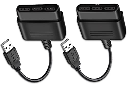 vienon PS2 Controller to USB Adapter Converter, 2 Pack Compatible with PS1/PS2 Controller Gamepad to PS3/PC Controller No Need Driver