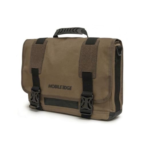 Mobile Edge ECO Laptop Messenger Bag for Men and Women, Fits Up To 17.3 Inch Laptops, Cotton Canvas, Olive Green, MECME9