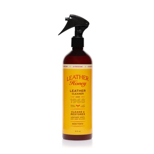 Leather Honey Leather Cleaner Spray with UV Protectant - The Best Leather Cleaner for Vinyl and Leather Apparel, Furniture, Auto Interior, Tack, Apparel & Shoes - 16oz Spray Bottle with UV Protectant