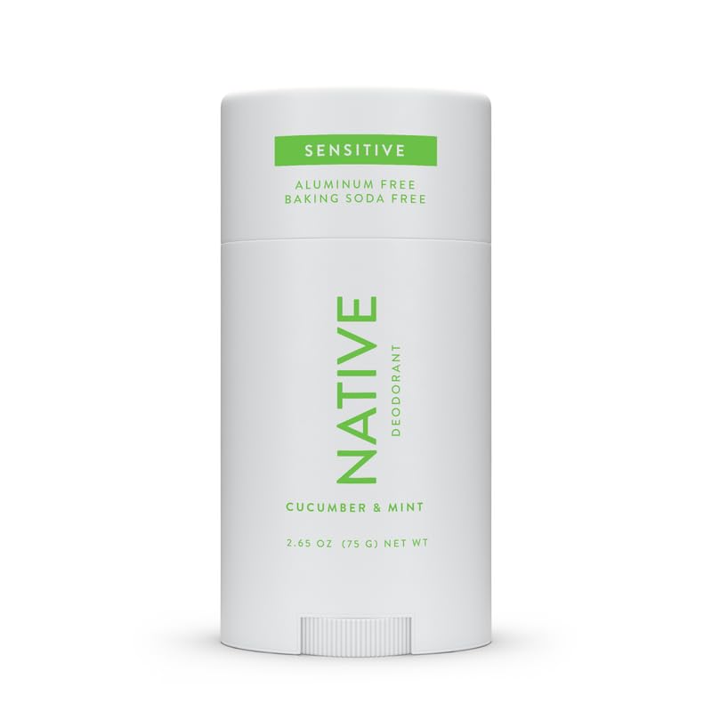 Native Sensitive Deodorant Contains Naturally Derived Ingredients, 72 Hour Odor Control | Deodorant for Women & Men, Aluminum Free with Baking Soda, Coconut Oil and Shea Butter, Cucumber & Mint