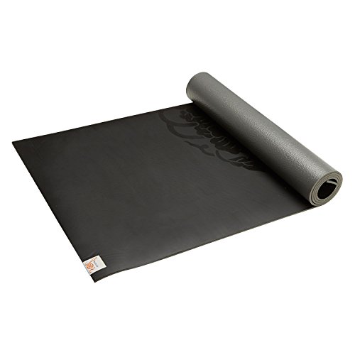 Gaiam Dry-Grip Yoga Mat - 5mm Thick Non-Slip Exercise & Fitness Mat for Standard or Hot Yoga, Pilates and Floor Workouts - Cushioned Support, Non-Slip Coat - 68 x 24 Inches - Black