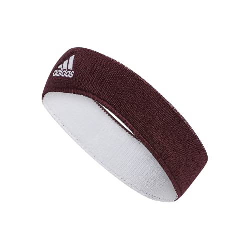 adidas Interval Reversible Terricloth Elastic Headband, Team Maroon/White, One Size