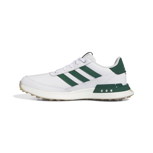 adidas Men's S2G Spikeless Laced Leather 24 Golf Shoes, FTWRWHITE/COLLGREEN/GUM4, 11