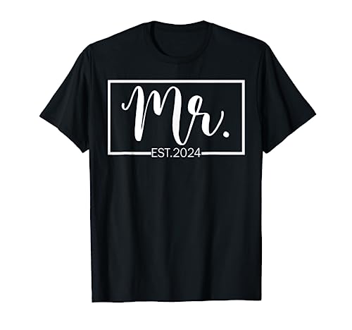 Mr. Est. 2024 Just Married Wedding Hubby Mr & Mrs Gifts T-Shirt