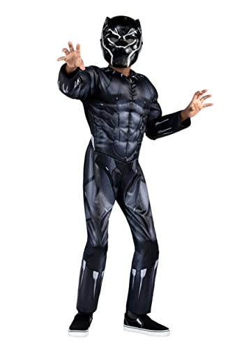 MARVEL Boys Deluxe Black Panther Costume, Kids Superhero Halloween Costume, Child - Officially Licensed Small