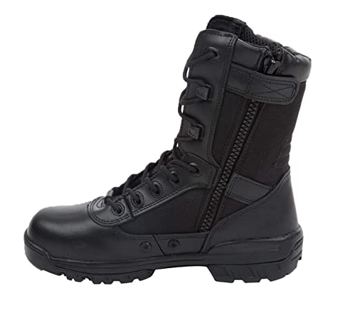 Thowi Men's Military Tactical Boots Army Jungle Boots with Zipper (Black, Size10)