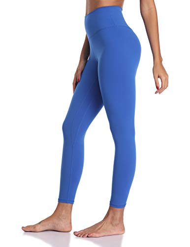 YUNOGA Women's Soft High Waisted Yoga Pants Tummy Control Ankle Length Leggings (S, Royal Blue)
