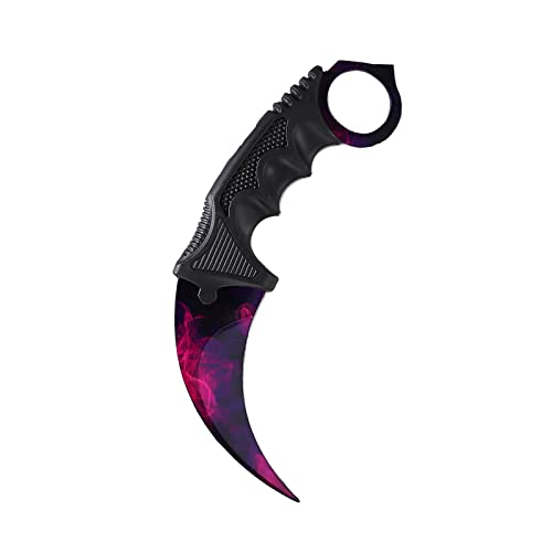 TOPOINT Karambit Knife, Stainless Steel Fixed Blade Knife with Sheath and Cord Knife CS-GO for Hunting Camping and Field Survival (Purplish+Red)