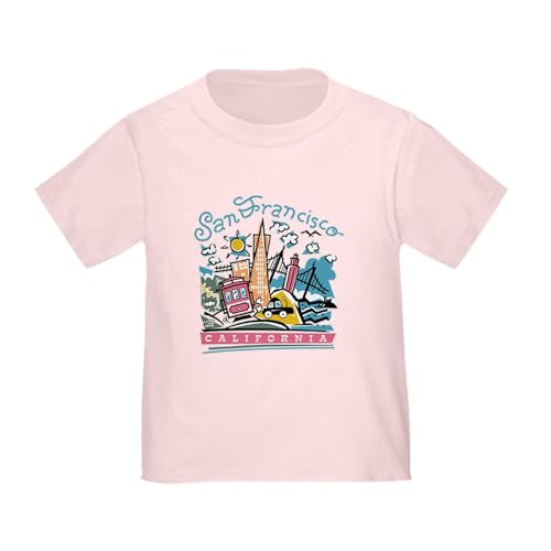CafePress Fun San Francisco Toddler T Shirt Cute Toddler T-Shirt, 100% Cotton Pink