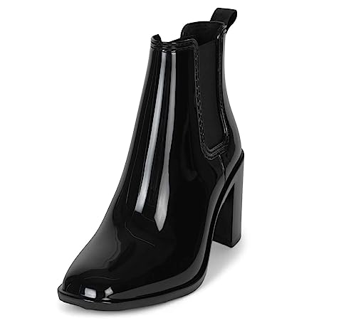 Jeffrey Campbell Womens Hurricane Patent Chelsea Boots Black 9 Medium (B,M)