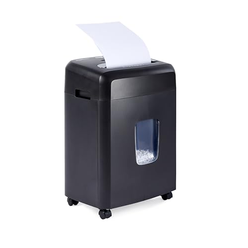 Amazon Basics 12 Sheet (new model) Micro Cut Paper and Credit Card CD Shredder With 6 Gallon Bin, Black