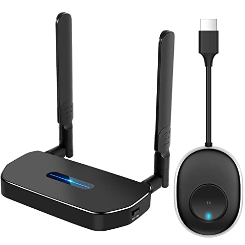 Wireless HDMI Transmitter and Receiver 4K Kit, Full HD 4K Wireless Presentation Equipment HDMI Adapter, Plug and Play Streaming Media. Laptop, Dongle, PC,PS4, Smart Phone to HDTV/Projector 165FT/50M