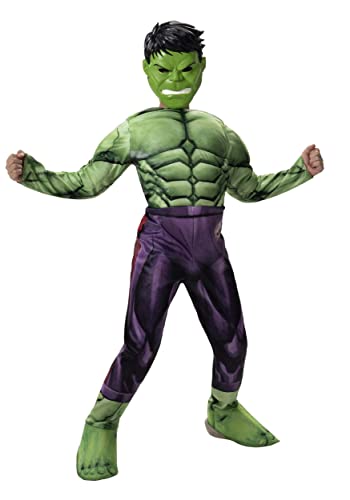 MARVEL Boys Deluxe Hulk Costume, Incredible Hulk Child Bruce Banner Kids Halloween Costume - Officially Licensed X-Small