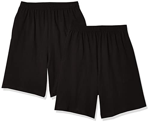 Hanes boys Jersey Short (Pack of 2) Tank Top, Black, Small US