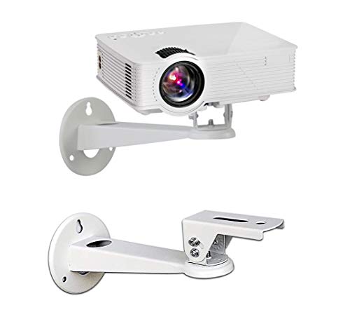 Drsn Mini Projector Wall Mount/Projector Hanger/CCTV Security Camera Housing Mounting Bracket(White) - for CCTV/Camera/Projector/Webcam - with Load 11 lbs Length 7.8 inch - Rotation 360° (White)