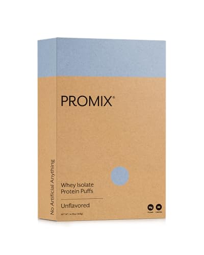 Promix Whey Isolate Protein Puffs, Unflavored - Crunchy & Crispy Treat - Great Tasting & Healthy On The Go Snack - High Protein & Low Calorie - Non-GMO & Free From Gluten, Soy, & Corn