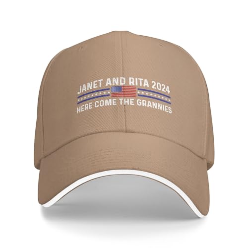 Elixvsoer Janet and Rita 2024 Here Come The Grannies Hat for Women Dad Hats Fashionable Caps Natural
