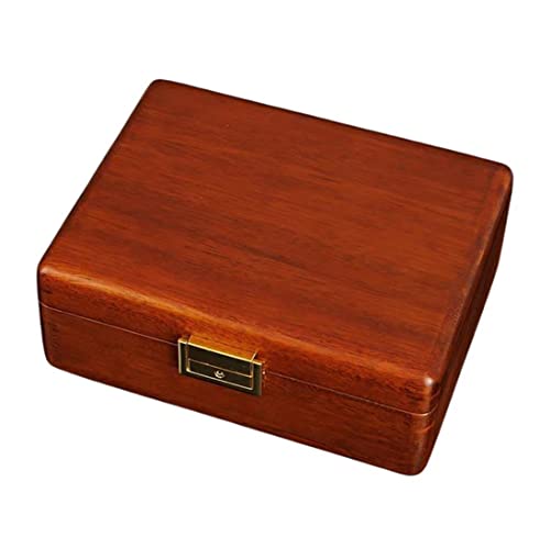 2 Layer Solid Walnut Wooden Jewelry Box with Lock and Key for Women Men Vintage Velvet Wood Jewelry Organizer Storage for Earrings Rings Necklaces Bracelet Watch Mother’s Day Gift