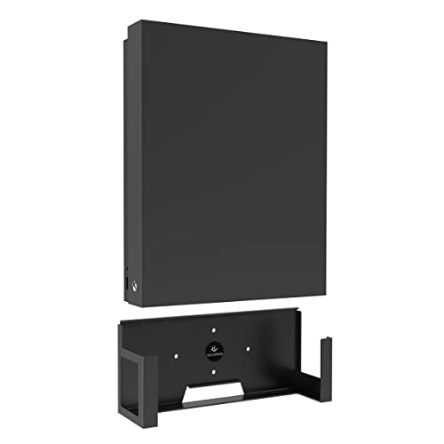 Monzlteck Wall Mount for Xbox One X (Not Fit for One Original)，All Metal Vertical Hanging On Wall with Power Botton Left/Right,Wall Shelf Bracket for X1X