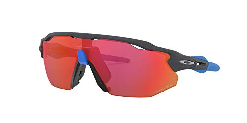 Oakley Men's Oo9442 Radar Ev Advancer Rectangular Sunglasses, Matte carbon/Prizm Trail torch, 38 mm