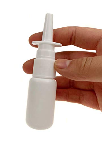 12PCS 30ML /1oz Empty Refillable White Plastic Nasal Spray Bottles Pump Sprayer Container Vial Pot For Saline Water Wash Applications Irrigation