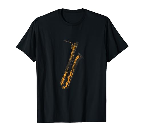 Vintage retro Baritone Saxophone Music T Shirt Bari Sax