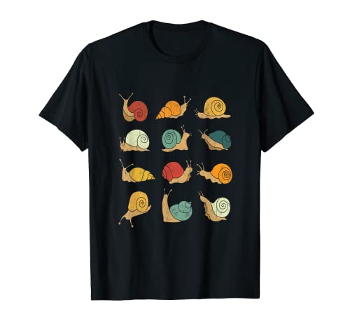 Beautifully Illustrated Snails Vintage Snail Lover T-Shirt