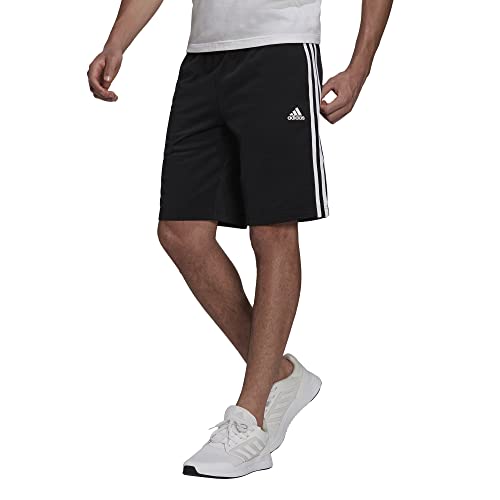 adidas Men's Warm-up Tricot Regular 3-Stripes Shorts, Black/White, Large