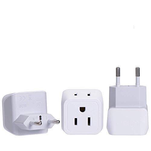 Ceptics Turkey, Egypt, Iceland Travel Adapter Plug - Type C - Europe - 2 In 1 - Light Weight - Perfect for Cell Phones, Chargers, Cameras and More