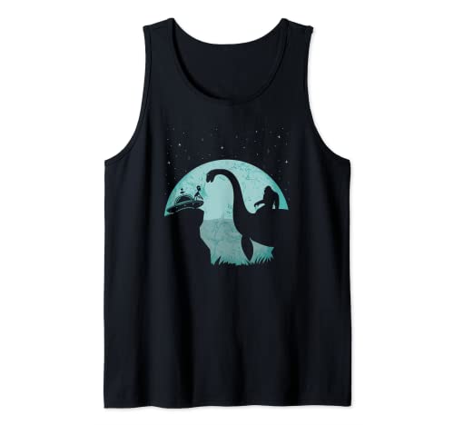 Bigfoot Riding Loch Ness Monster Sasquatch Ufo Abduction Tank Top