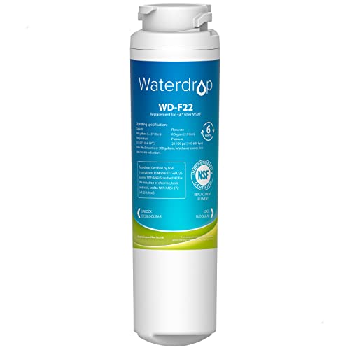 Waterdrop MSWF Refrigerator Water Filter Reduce Chloramine for CA, FL and Washington, D.C., NSF 42 Certified, Reduces Chloramine, Chlorine, Replacement for GE MSWF, 101820A, 101821B, RWF1500A