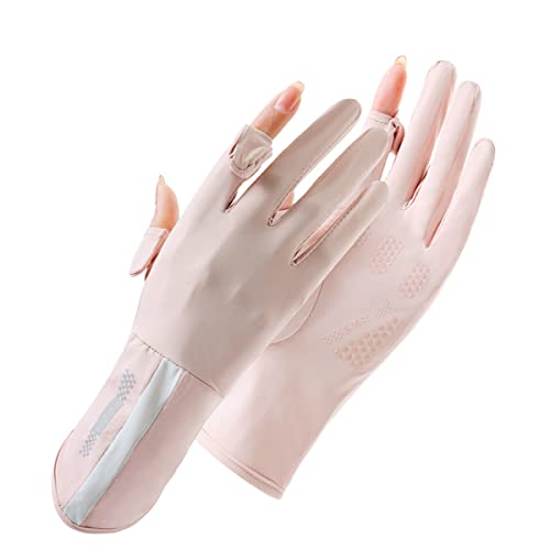 SUJAYU UV Protection Gloves Driving Gloves Women, Full Finger UV Gloves Sun Gloves Sun Protection Gloves, Thin Gloves UV Light Gloves Women Cycling Gloves for Women (Pink)