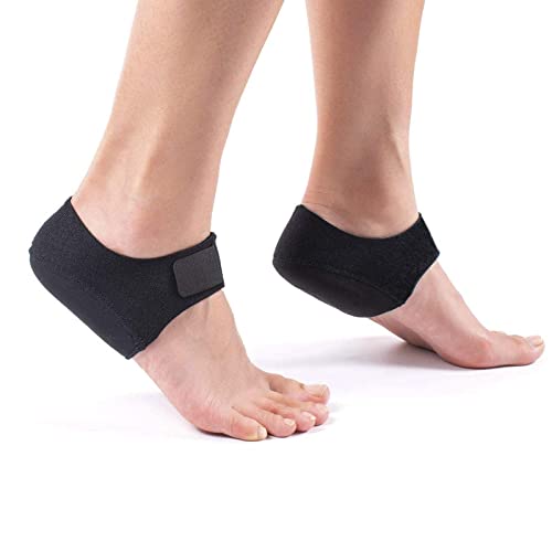 Plantar Fasciitis Heel Cups for Heel Pain 【Updated Version】 Heel Protectors/Sleeves Pads, Heel Support for Heel Pain and Spur, Cracked Heels for Women and Men (Black, M 5-8 / W 6-9.5)
