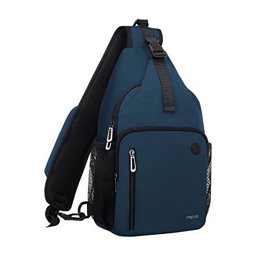 MOSISO Sling Backpack Bag, Crossbody Shoulder Bag Travel Hiking Daypack Chest Bag with Front Square Pocket&USB Charging Port, Teal Green