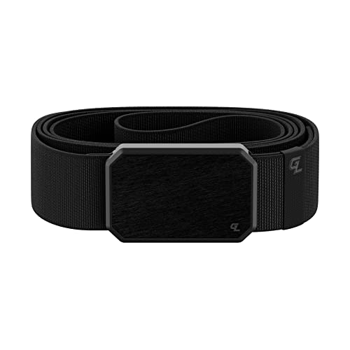 Groove Life Groove Belt Black/Black - Men's Stretch Nylon Belt with Magnetic Aluminum Buckle, Lifetime Coverage - XX-Large (51-60')