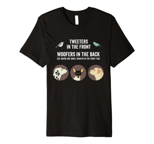 Funny Woofers and Tweeters Dog and Bird Pet Design Premium T-Shirt