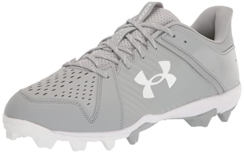 Under Armour Men's Leadoff Low Rubber Molded Baseball Cleat, (101) Baseball Gray/Baseball Gray/White, 6.5