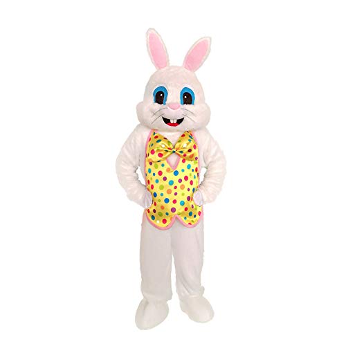 Easter Bunny Costume Rabbit Mascot Costume Halloween Adult Yellow Vest…