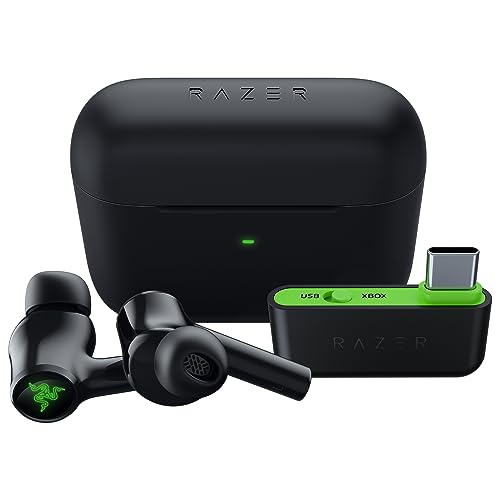 Razer Hammerhead HyperSpeed Wireless Multi-Platform Gaming Earbuds for Xbox Series X|S, Xbox One, PC, Mobile: ANC - Noise Cancelling Mic - Bluetooth 5.2 - RGB Chroma - 30 Hr Battery