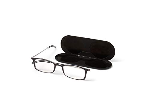 ThinOptics Unisex Adult Glasses Reading, Regular Case / Rectangle Black, 1.50 US