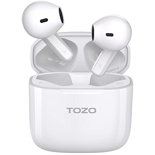 TOZO A3 2023 Upgraded Wireless Earbuds Bluetooth 5.3 Half in-Ear Lightweight Headsets with Digital Call Noise Reduction, Reset Button Hall Detection,Premium Sound with Long Endurance