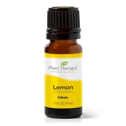 Plant Therapy Lemon Essential Oil for Diffusing, 10 mL (1/3 oz) 100% Pure, Undiluted, Natural Aromatherapy, Lemon Oil for Skin, Lemon Oil for Cleansing, Energizing & Uplifting, Therapeutic Grade