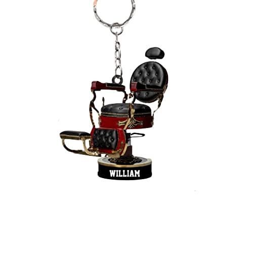 Kalliegear 2022 Personalized Barber's Chair Acrylic Keychain, Multicolor