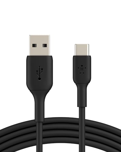 Belkin BoostCharge USB-C Cable (1M/3.3ft), USB-C to USB-A Cable, USB Type-C Cable for iPhone 15 Series, Samsung Galaxy S24, S24+, Note20, Pixel 8, Pixel 7, iPad Pro, Nintendo Switch, and More - Black