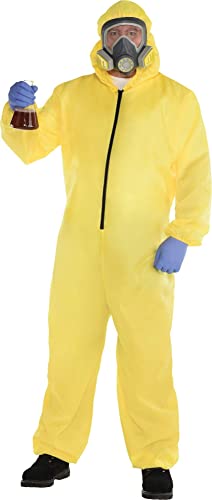 Party City Hazmat Suit Halloween Costume for Men, Plus Size, Includes Jumper and Mask, multicolor (8406147)