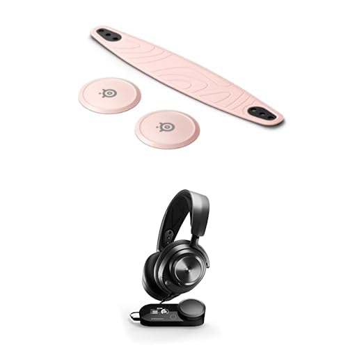 SteelSeries Nova Bundle: Arctis Nova Pro Headset + Nova Booster Pack - Rose Quartz Headband, Customizable Speaker Plates - Hi-Fi Drivers, Hi-Res Audio - GameDAC Gen 2 - ESS Sabre Quad-DAC - Stealth Re