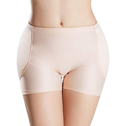 Defitshape Women's Padded Seamless Shapewear Panties Hip Enhancer Underwear Shaper Shorts Nude Large