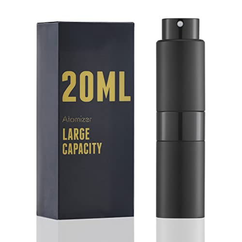 owlyee 20ML Perfume Atomizer, Travel Cologne Spray Bottle, Mini Empty Sprayer Dispenser (Black, 1PCS)