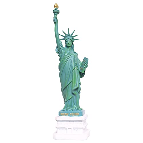 SAINWORDS Statue of Liberty Figurine Decorations New York City Souvenirs Gifts Modern Home Decor for Living Room Book Shelf Cabinets Table Ornaments Outdoor Garden Sculpture（C - Green, 10.3 inch）