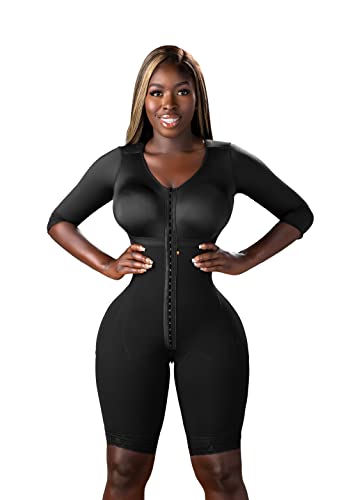 Snatched Body Women's Stage 1 Full Body Shapewear Faja Colombiana Post Surgery Compression BBL Black M